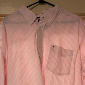 Tommy Hilfiger button down shirt pink striped